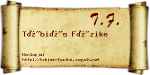 Tóbiás Füzike névjegykártya